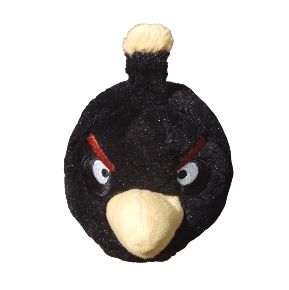 Commonwealth-2010-Angry Birds 6"-BLACK  Bird Crow -NO SOUND-Plush